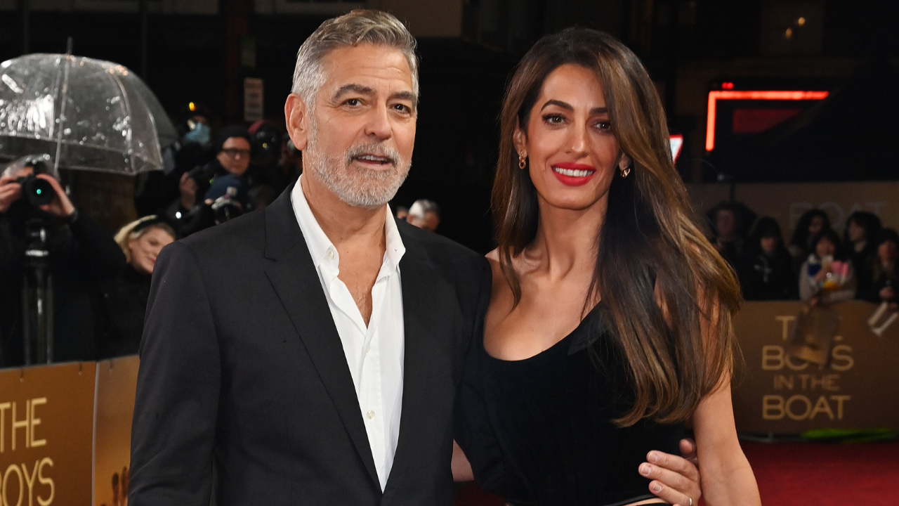 George Clooney and Amal Clooney at red carpet premiere - actor starring in upcoming Netflix Nuremberg movie about WWII war crimes trials